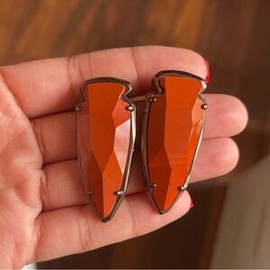 Kendra Scott Red Jasper Arrowhead Earrings